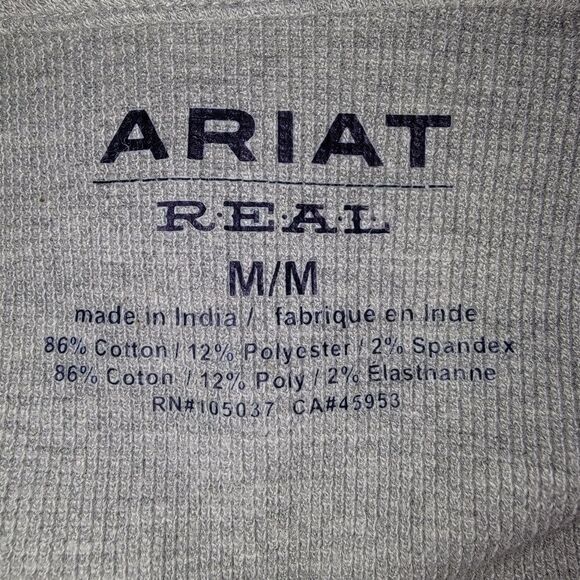 Ariat Women's Gray Henley shiry India Ink size Medium - Picture 6 of 6
